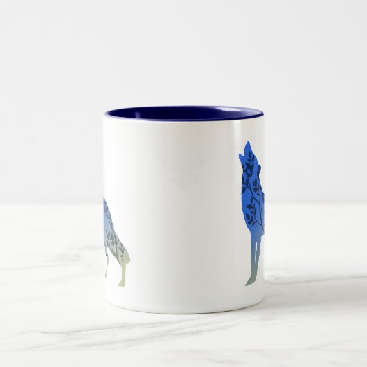 Wolf Tree Zweifarbige Tasse (Mittel)