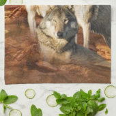 Wolf-Trio-Amerikaner MoJo Geschirrtücher (Gefaltet)