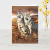 Wolf-Trio Karte (Gelbe Blume)