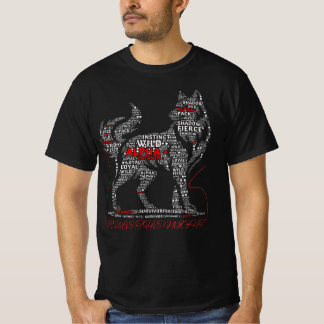 Wolf Typography Kunst | Herrschaft der Nacht | Alp T-Shirt
