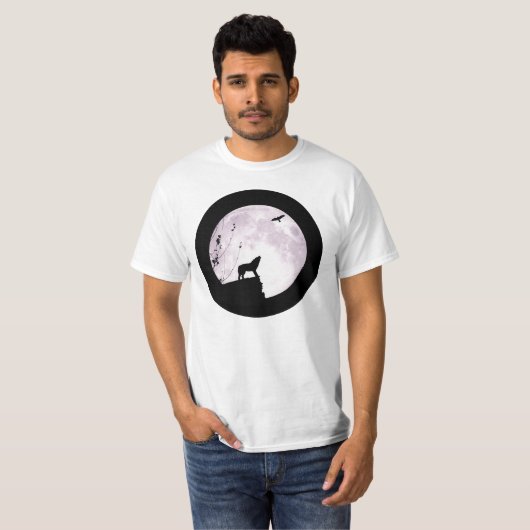 Wolf u. Adler - Vollmond-Shirt T-Shirt (Vorne ganz)