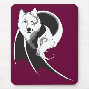 Wolf u. Drache Mousepad