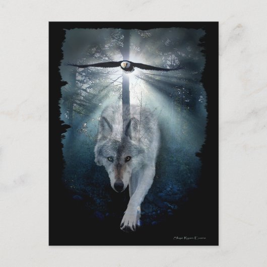 WOLF u. EAGLE-Tier-Postkarten-Reihe Postkarte (Vorderseite)