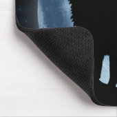 Wolf u. Mond (mit Sternen) Mousepad (Ecke)