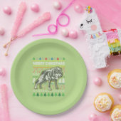 Wolf Ugly Christmas Sweater Wildlife Series Pappteller (Party)