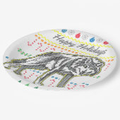 Wolf Ugly Christmas Sweater Wildlife Series Pappteller (Schrägansicht)