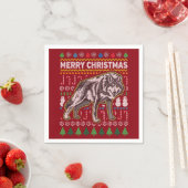 Wolf Ugly Christmas Sweater Wildlife Series Serviette (Beispiel)