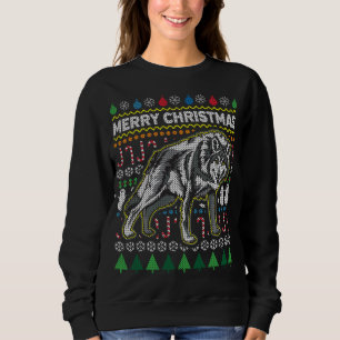 Wolf Ugly Christmas Sweater Wildlife Series Sweatshirt