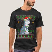 Wolf Ugly Christmas Sweaters Holiday Santa Cute Xm T-Shirt (Vorderseite)