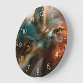 Wolf- und Adlermalerei Große Wanduhr (Winkel)