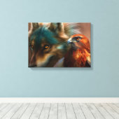 Wolf- und Adlermalerei Leinwanddruck (Insitu (Holzboden))