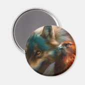 Wolf- und Adlermalerei Magnet (Vorderseite/Rückseite)