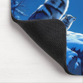 Wolf und Baby Cub Howling auf Vollmond Mousepad (Ecke)