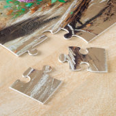 Wolf und Bärenkase Pastel Chalk Forest Scene Puzzle (Seite)