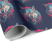 Wolf- und Beute-Concept-Illustration (AI+Human) Geschenkpapier (Rolleneckpunkt)