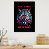 Wolf- und Beute-Concept-Illustration (AI+Human) Poster (Küche)