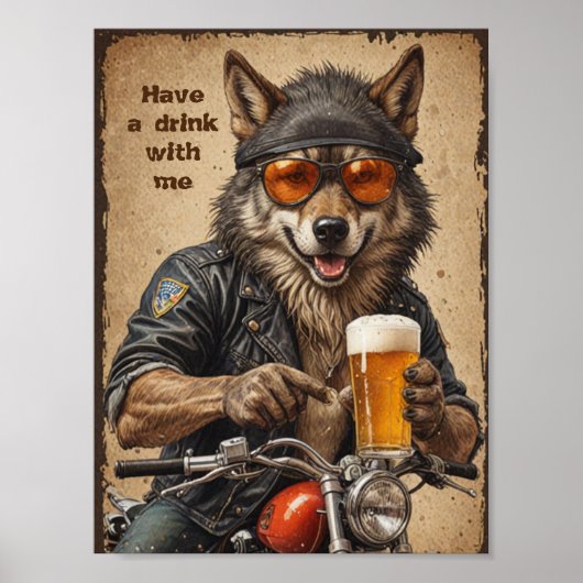 Wolf und Bier Poster (Vorne)