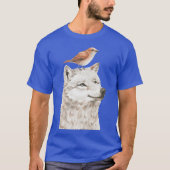 Wolf und Bird witzig T-Shirt (Vorderseite)