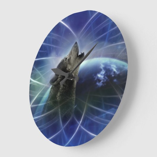 Wolf und der Träumer Große Wanduhr (Winkel)