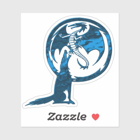 Wolf- und Drachenblaue Kontur-Aufkleber Aufkleber (Blatt)