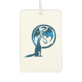 Wolf und Drachenblauer Weißkarosseriebauer Autolufterfrischer (Vorderseite)