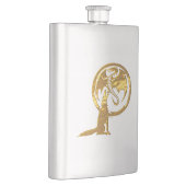 Wolf- und Drachengolf aus nicht rostendem Stahl Flachmann (Rechts)