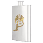 Wolf- und Drachengolf aus nicht rostendem Stahl Flachmann (Links)