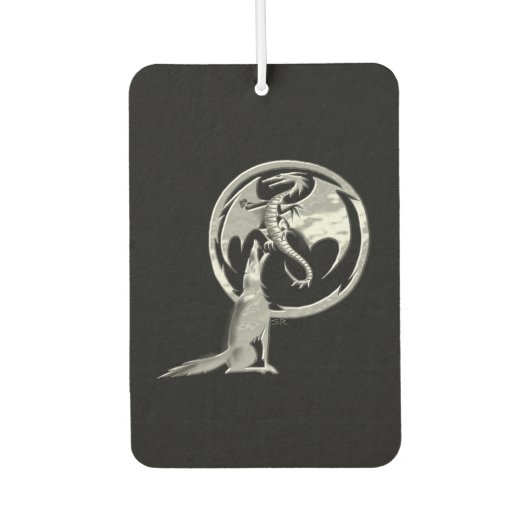 Wolf und Dragon als Black Car Lufterfrischer (Vorderseite)