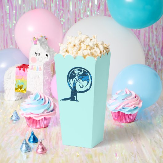 Wolf und Dragon Blue Popcornboxen Geschenkschachtel (Party)