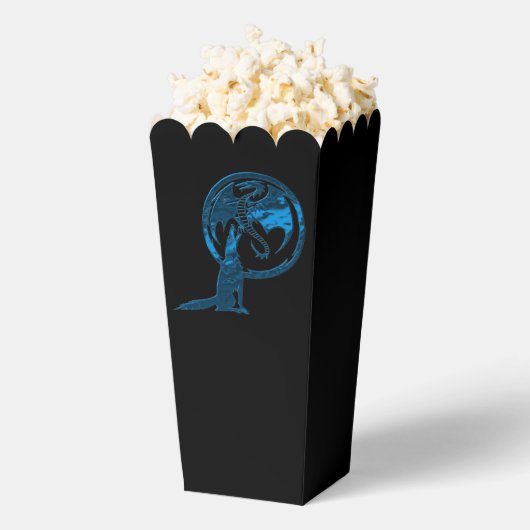 Wolf und Dragon Blue Popcornboxen Geschenkschachtel (Geplatzt)