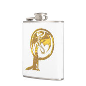 Wolf und Dragon goldfarbene Flasche Flachmann (Links)