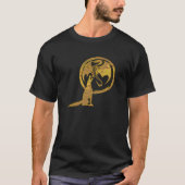 Wolf und Dragon goldfarbene Männer, schwarzer T - T-Shirt (Vorderseite)