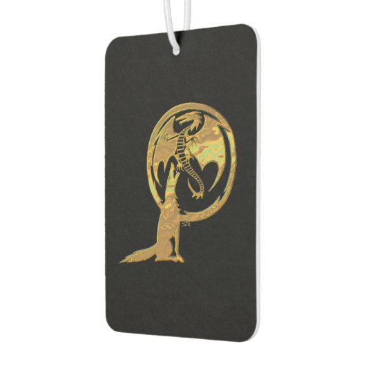 Wolf und Dragon goldfarbene schwarze Autos Autolufterfrischer (Links)