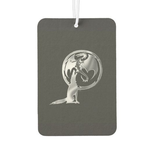 Wolf und Dragon-Zinnenkraftwagen Autolufterfrischer (Rückseite)