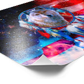 Wolf und Dreamcatcher in amerikanischer Flagge bem Fotodruck (Ecke)