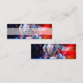 Wolf und Dreamcatcher in der amerikanischen Flagge Mini Visitenkarte (Vorne/Hinten)