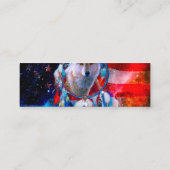 Wolf und Dreamcatcher in der amerikanischen Flagge Mini Visitenkarte (Rückseite)