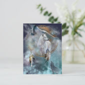 Wolf und Dreamcatcher Postkarte (Stehend Vorderseite)