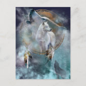 Wolf und Dreamcatcher Postkarte (Vorderseite)