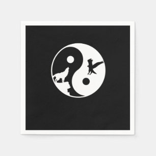 Wolf und Eagle Yin Yang Symbol Harmonie Meditation Serviette