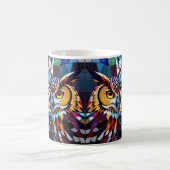 Wolf und Eule Lebendig und Bunt Kaffeetasse (Mittel)