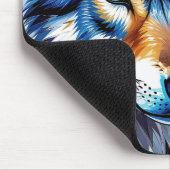 Wolf und Eule Lebendig und Bunt Mousepad (Ecke)