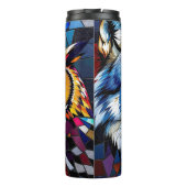 Wolf und Eule Lebendig und Bunt Thermosbecher (Rückseite)