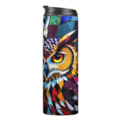 Wolf und Eule Lebendig und Bunt Thermosbecher (Nach rechts gedreht)
