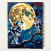 Wolf und Eule Lebendige und Bunte Personalisierte Planer (Rückseite)