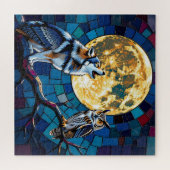 Wolf- und Eulen-Mosaik-Kunst Puzzle (Horizontal)