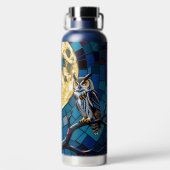 Wolf- und Eulen-Mosaik-Kunst Trinkflasche (Rückseite)