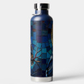 Wolf- und Eulen-Mosaik-Kunst Trinkflasche (Rechts)