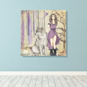 Wolf und Fairy Leinwanddruck (Insitu (Holzboden))