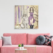 Wolf und Fairy Leinwanddruck (Insitu (Wohnzimmer))